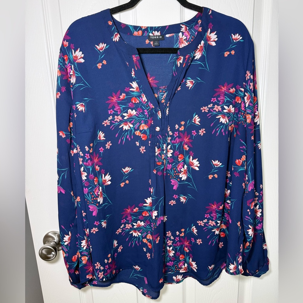 Torrid Floral V-neck Top